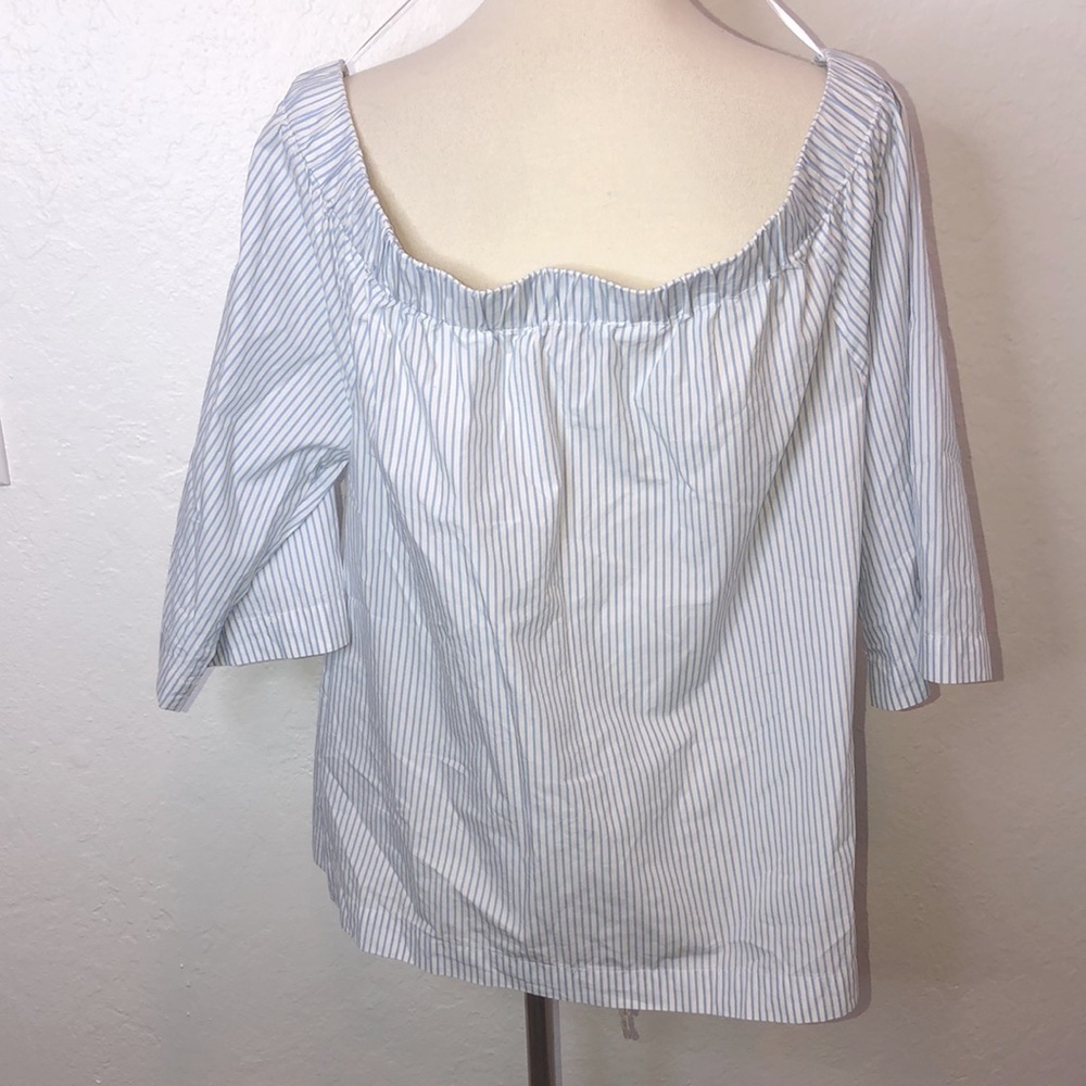 Madewell Clean Off the Shoulder Stripe Top Size L - Picture 4 of 8